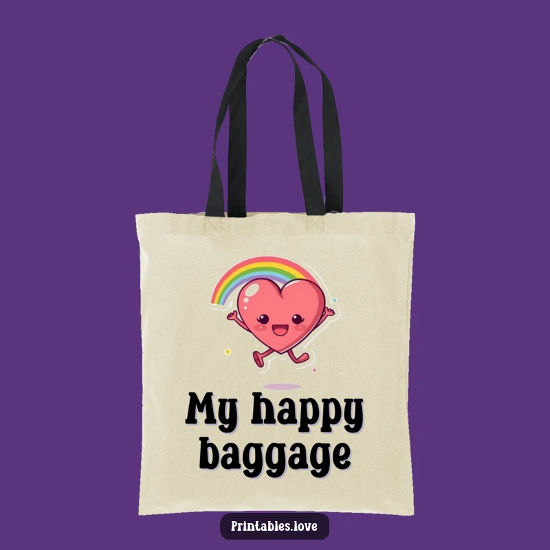 Funny Rainbow Heart Leap Tote Bag - Carry Your Joy Everywhere