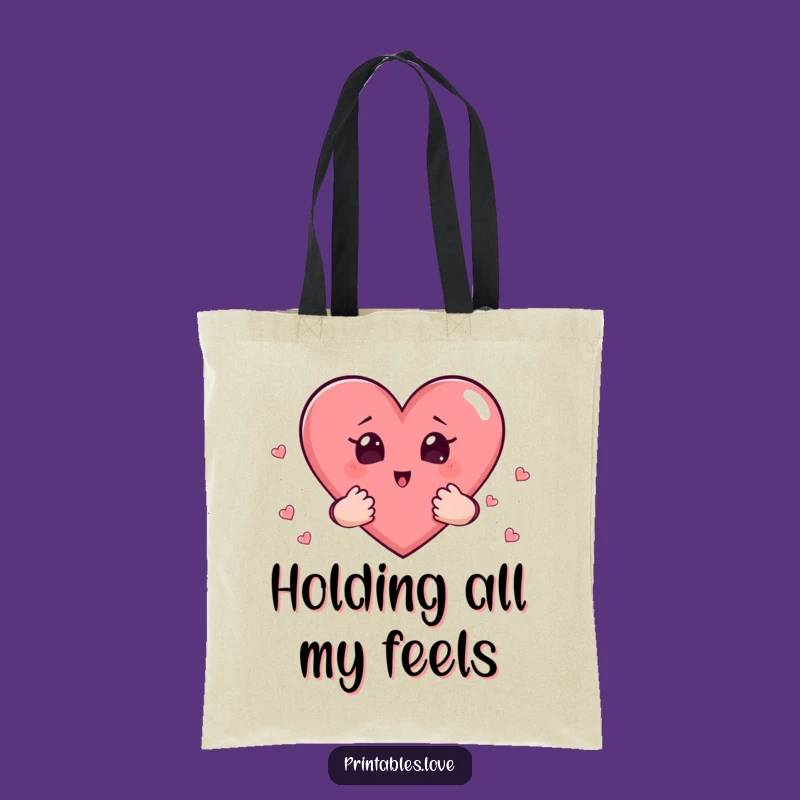 Funny Surprised Heart Tote Bag: Carry Your Reactions, Perfect Gift!