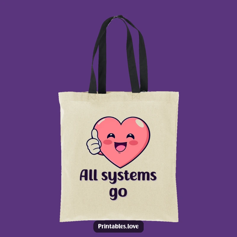 Funny Thumbs Up Heart Tote Bag - Stylish and Hilarious Gift for Errands