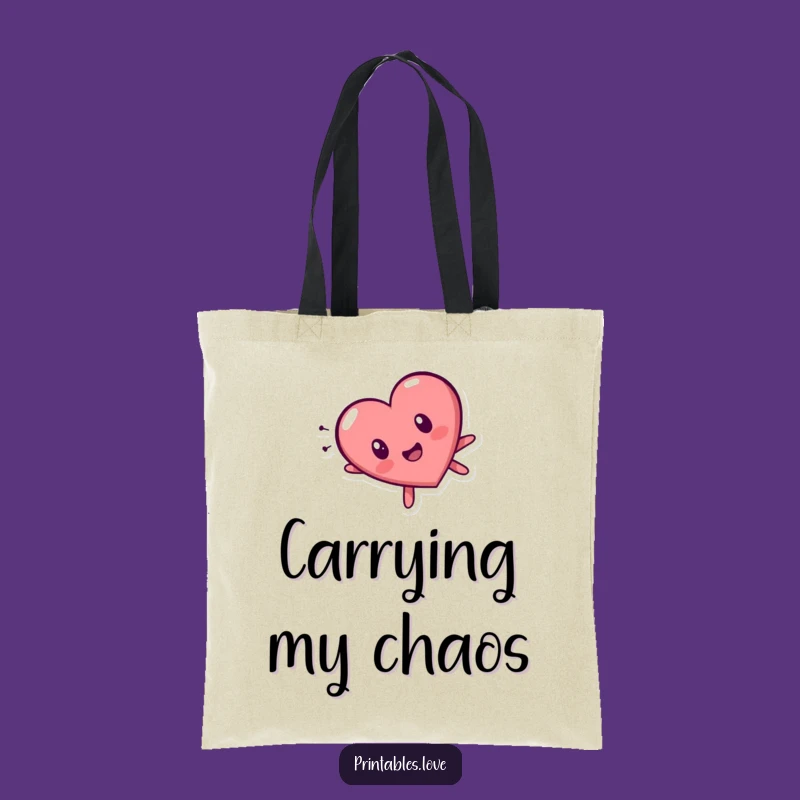 Funny Tumbling Heart Tote Bag: Surprised Fall, Durable & Hilarious Funny Gift Bag