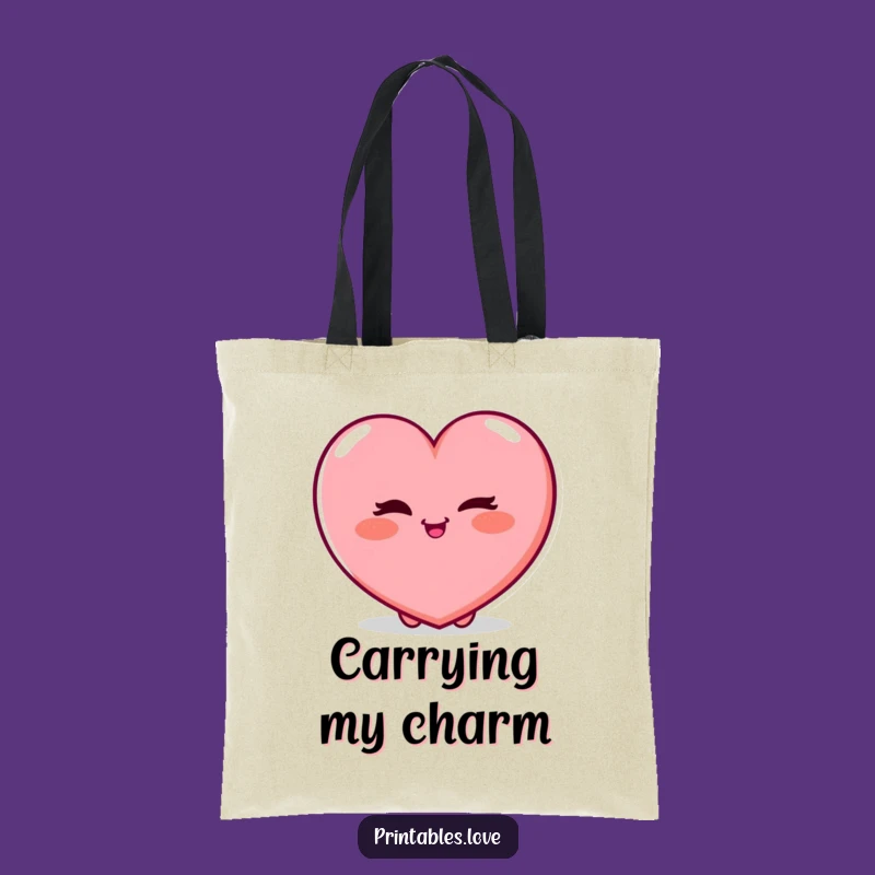 Funny Winking Heart Tote Bag - Carry Your Charm with Style, Great Funny Gift!