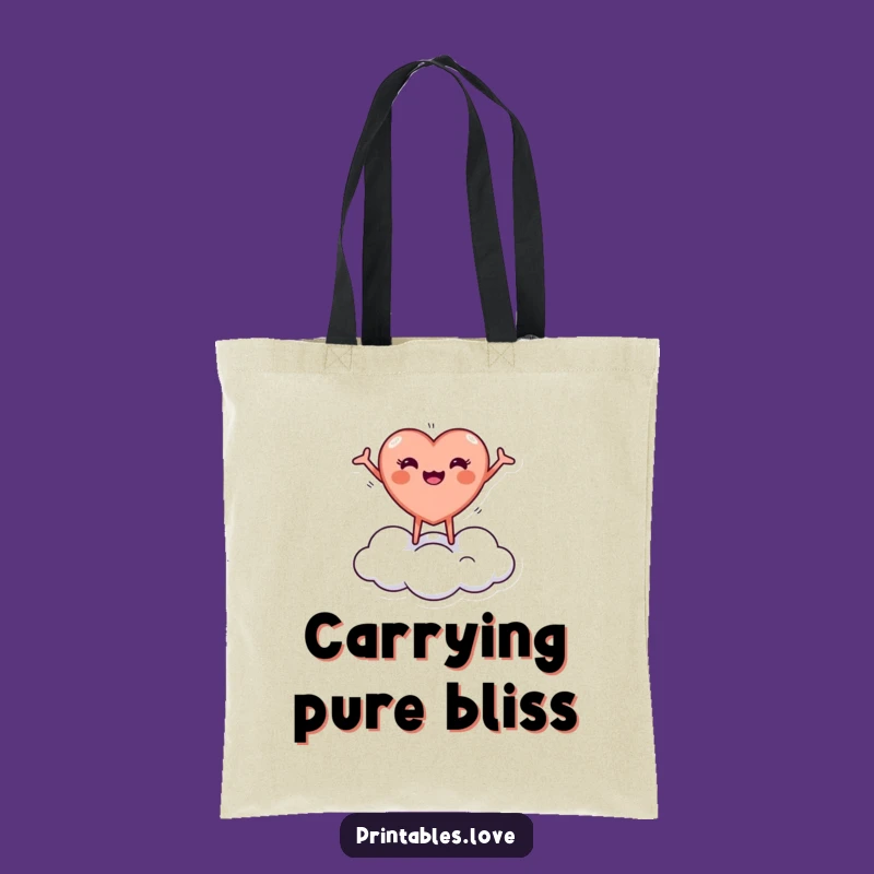 Happy Heart Cloud Tote Bag: Funny Accessory, a Gift of Everyday Joy