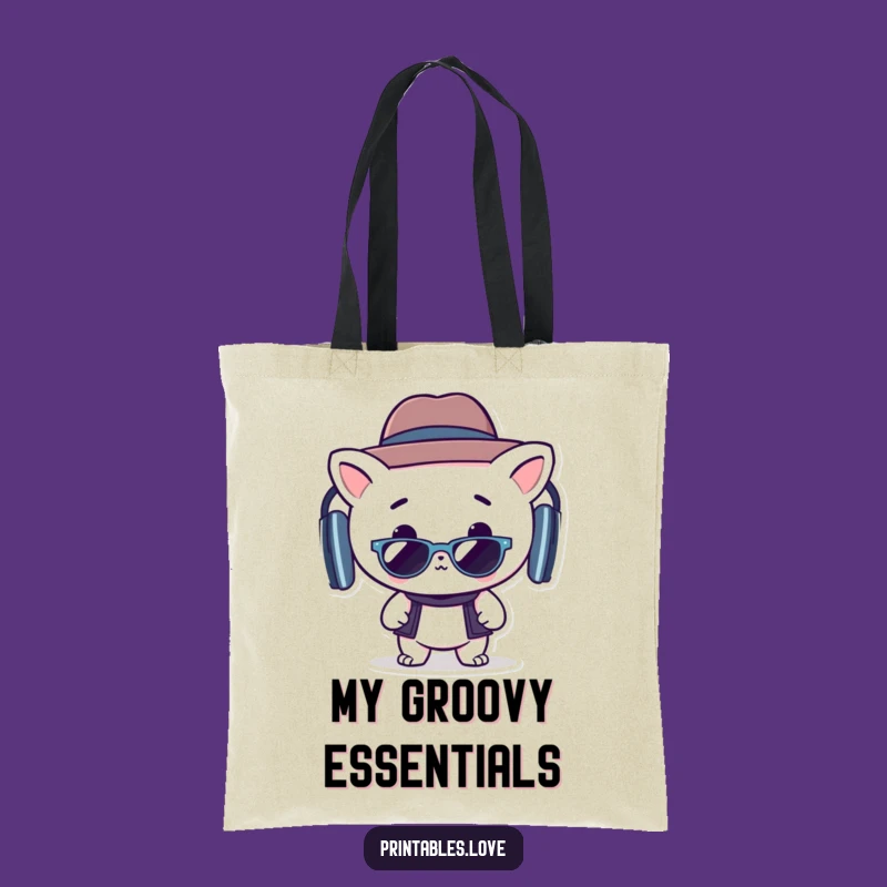Funny Kawaii Grooving Tote Bag: Carry Your Coolness