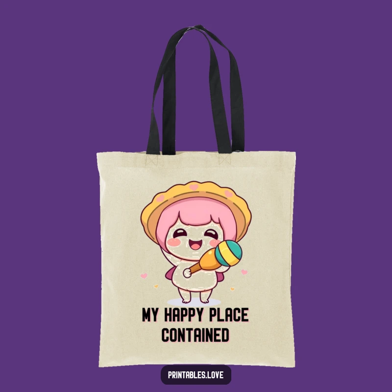 Funny Kawaii Maraca Tote Bag: Carry Your Fiesta Everywhere