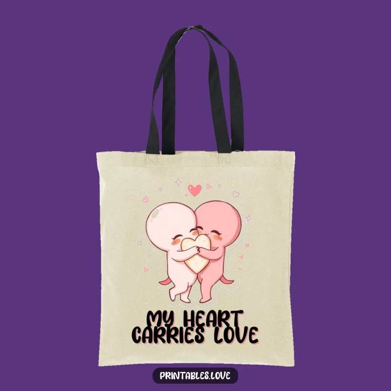 Funny Heart Hug Tote Bag - Carry Your Connection and Essentials