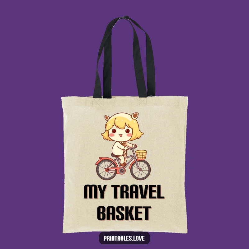 Funny Kawaii Bicycle Rider Tote Bag: Carry Your Cheerfulness